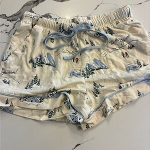 Auden Winter Scene Athletic Shorts - Cream